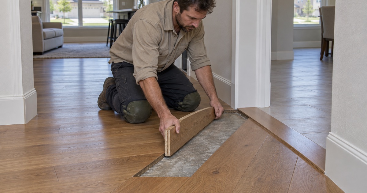 Establishing what is actually down in a Providence Village house by lifting one plank and reading its cut end.